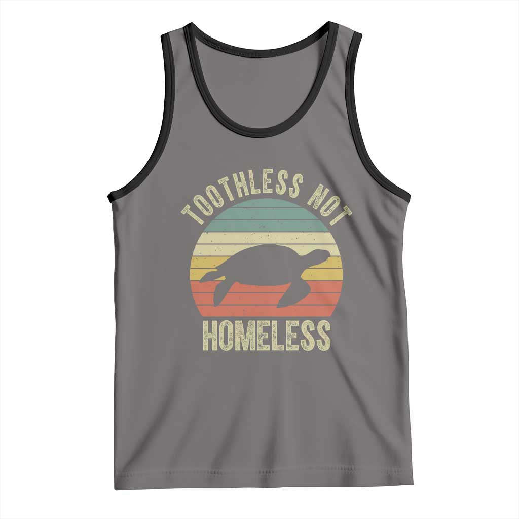 Funny Toothless Not Homeless Tank Top Vintage Turtle TS11 Deep Heather Black Print Your Wear
