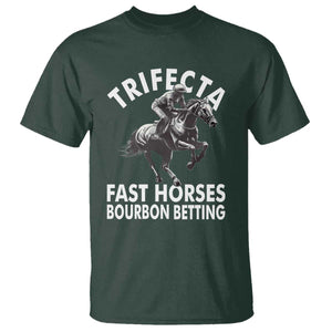 Funny Trifecta Fast Horses Bourbon Betting T Shirt Horse Racing Betting TS11 Dark Forest Green Print Your Wear