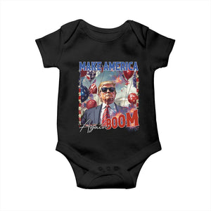 Funny Trump 4th of July Baby Onesie Make America Boom Again American Flag TS11 Black Print Your Wear