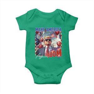 Funny Trump 4th of July Baby Onesie Make America Boom Again American Flag TS11 Irish Green Print Your Wear