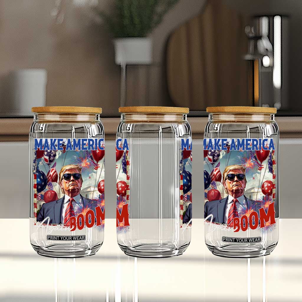Funny Trump 4th of July Glass Can Make America Boom Again American Flag TS11 Print Your Wear