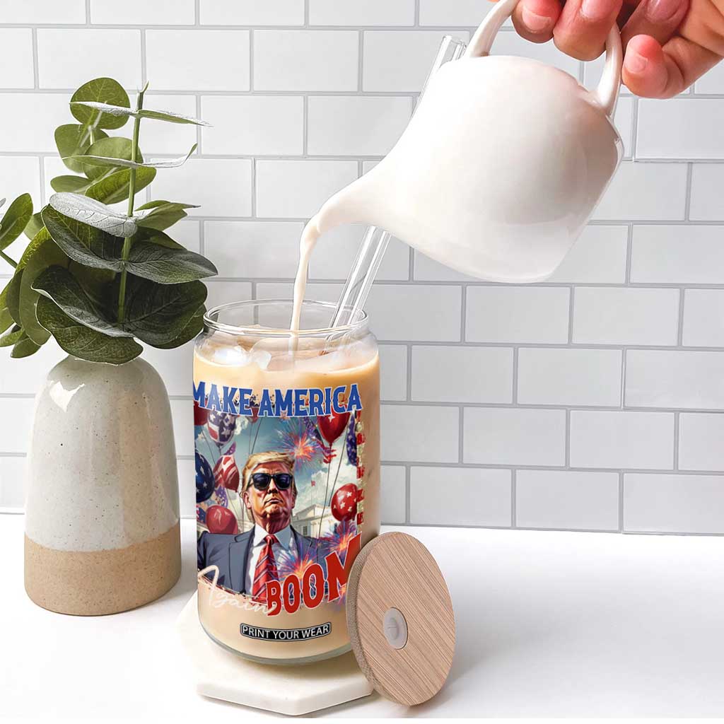 Funny Trump 4th of July Glass Can Make America Boom Again American Flag TS11 Print Your Wear