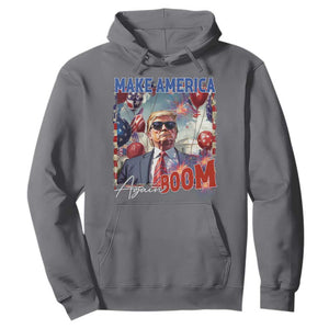 Funny Trump 4th of July Hoodie Make America Boom Again American Flag TS11 Charcoal Print Your Wear