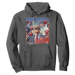 Funny Trump 4th of July Hoodie Make America Boom Again American Flag TS11 Dark Heather Print Your Wear