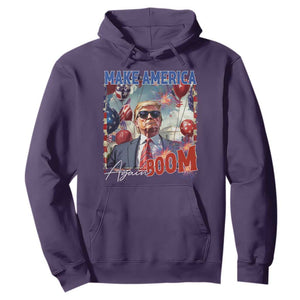 Funny Trump 4th of July Hoodie Make America Boom Again American Flag TS11 Purple Print Your Wear