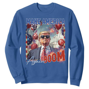 Funny Trump 4th of July Sweatshirt Make America Boom Again American Flag TS11 Royal Blue Print Your Wear