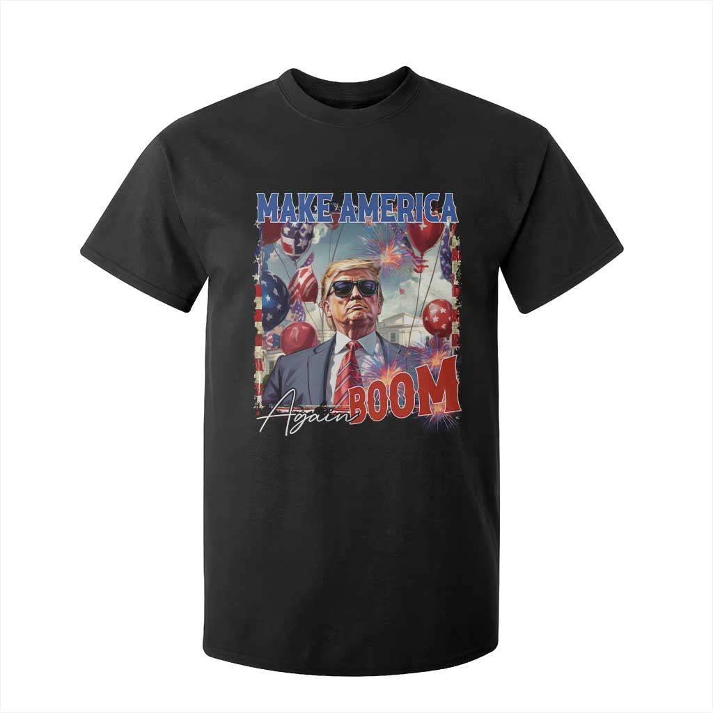 Funny Trump 4th of July T Shirt For Kid Make America Boom Again American Flag TS11 Black Print Your Wear