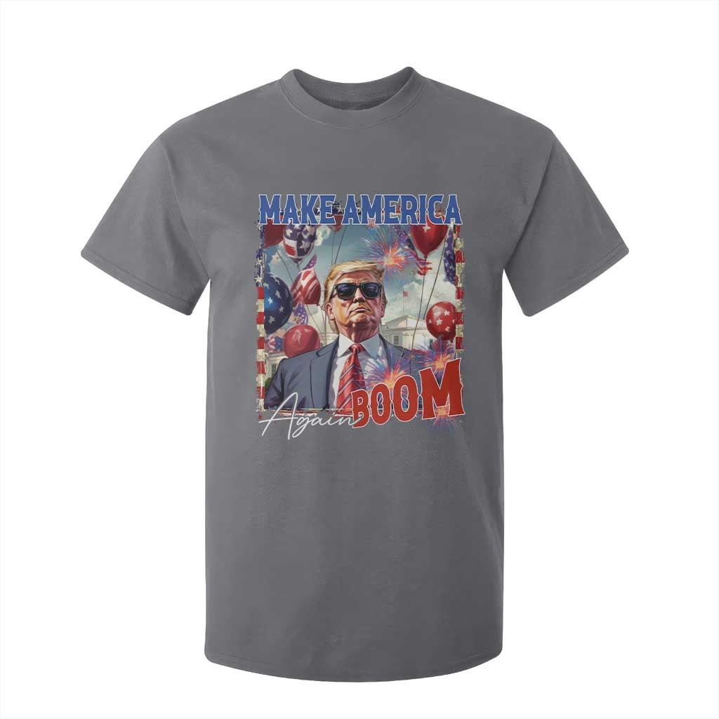 Funny Trump 4th of July T Shirt For Kid Make America Boom Again American Flag TS11 Charcoal Print Your Wear