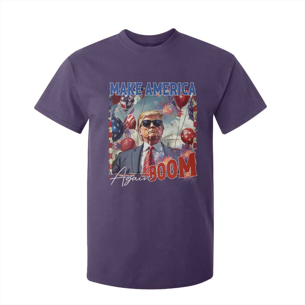 Funny Trump 4th of July T Shirt For Kid Make America Boom Again American Flag TS11 Purple Print Your Wear