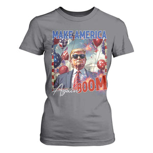 Funny Trump 4th of July T Shirt For Women Make America Boom Again American Flag TS11 Charcoal Print Your Wear