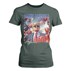 Funny Trump 4th of July T Shirt For Women Make America Boom Again American Flag TS11 Dark Forest Green Print Your Wear