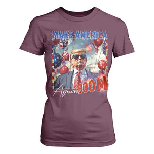 Funny Trump 4th of July T Shirt For Women Make America Boom Again American Flag TS11 Maroon Print Your Wear