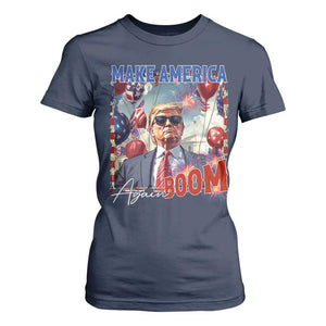 Funny Trump 4th of July T Shirt For Women Make America Boom Again American Flag TS11 Navy Print Your Wear