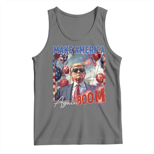Funny Trump 4th of July Tank Top Make America Boom Again American Flag TS11 Black Heather Print Your Wear