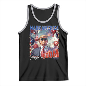Funny Trump 4th of July Tank Top Make America Boom Again American Flag TS11 Black Athletic Heather Print Your Wear