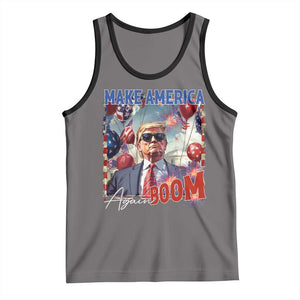 Funny Trump 4th of July Tank Top Make America Boom Again American Flag TS11 Deep Heather Black Print Your Wear