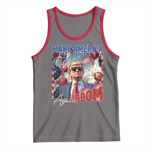 Funny Trump 4th of July Tank Top Make America Boom Again American Flag TS11 Deep Heather Red Print Your Wear