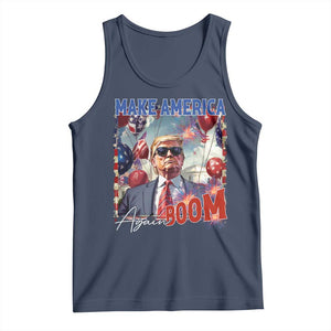 Funny Trump 4th of July Tank Top Make America Boom Again American Flag TS11 Navy Print Your Wear