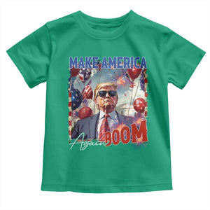 Funny Trump 4th of July Toddler T Shirt Make America Boom Again American Flag TS11 Irish Green Print Your Wear