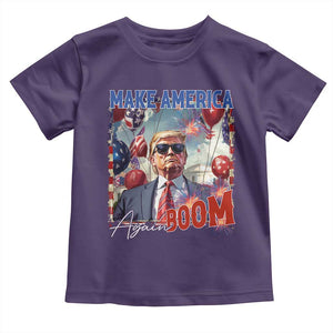 Funny Trump 4th of July Toddler T Shirt Make America Boom Again American Flag TS11 Purple Print Your Wear