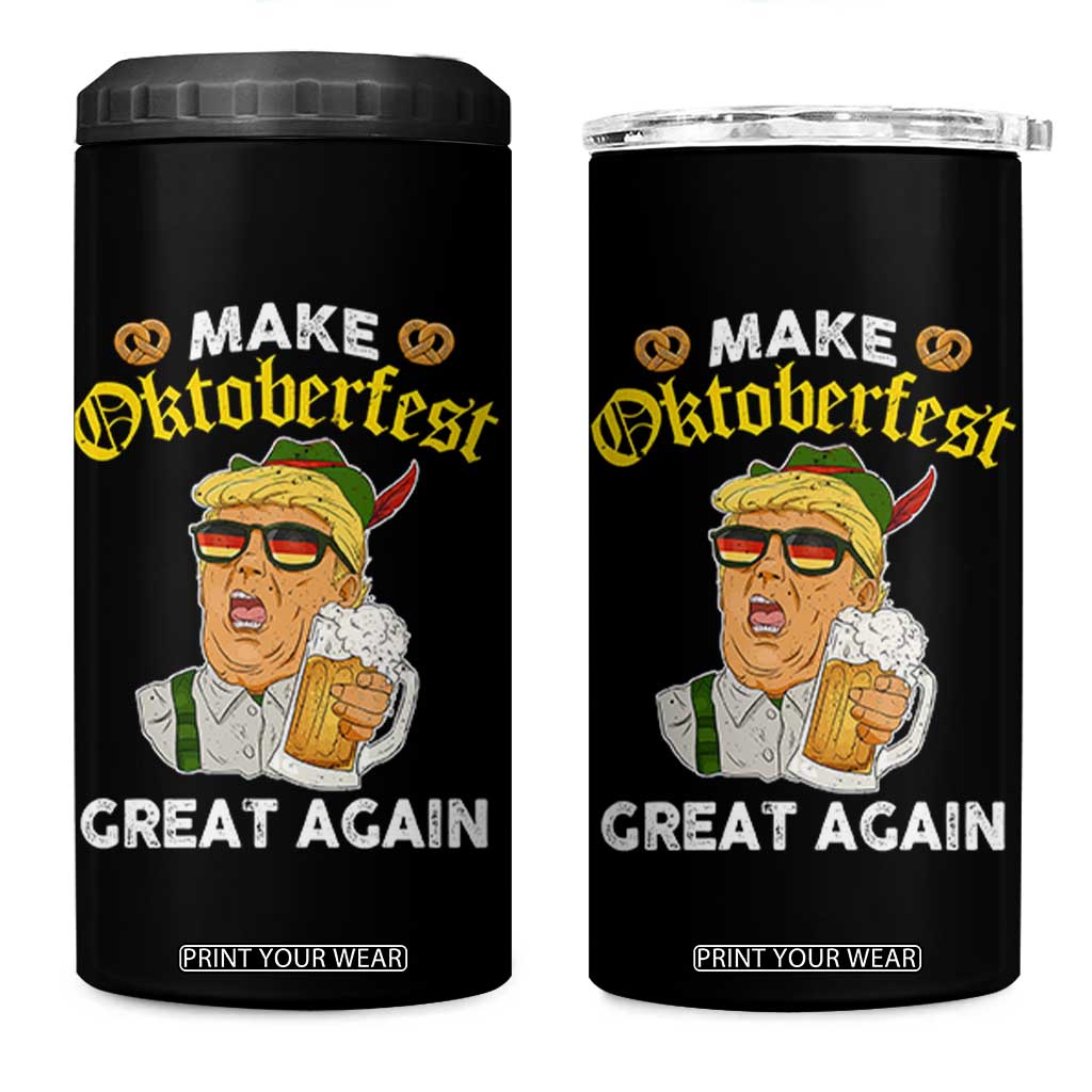 Funny Trump Beer 4 in 1 Can Cooler Tumbler Make Oktoberfest Great Again Pretzels TS11 One Size: 16 oz Black Print Your Wear