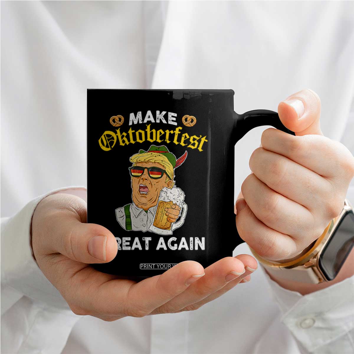 Funny Trump Beer Coffee Mug Make Oktoberfest Great Again Pretzels TS11 Print Your Wear