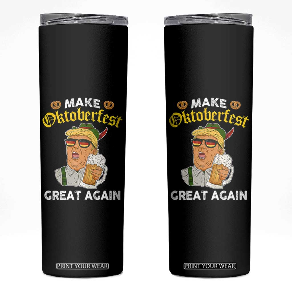 Funny Trump Beer Skinny Tumbler Make Oktoberfest Great Again Pretzels TS11 Black Print Your Wear