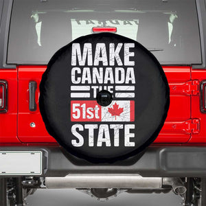 Funny Trump Make Canada 51st State Spare Tire Cover Canadian Flag TS10 Black Print Your Wear