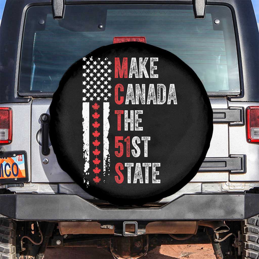 Funny Trump Make Canada 51st State Spare Tire Cover TS10 No hole Black Print Your Wear