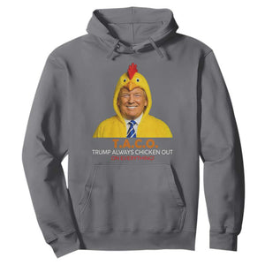 Funny Trump TACO Sarcasm Hoodie Trump Always Chickens Out Joke TS02 Charcoal Print Your Wear