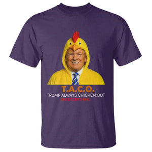 Funny Trump TACO Sarcasm T Shirt Trump Always Chickens Out Joke TS02 Purple Print Your Wear
