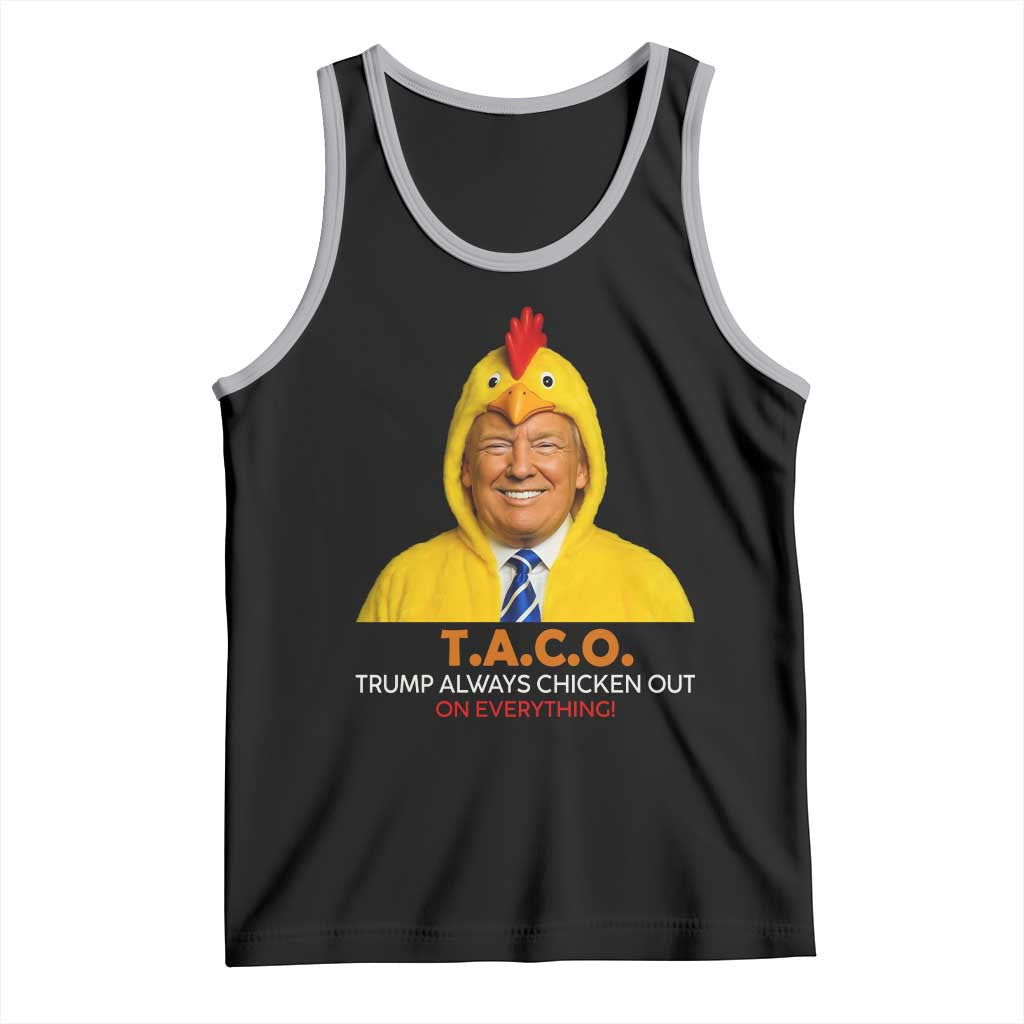 Funny Trump TACO Sarcasm Tank Top Trump Always Chickens Out Joke TS02 Black Athletic Heather Print Your Wear