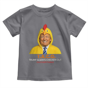 Funny Trump TACO Sarcasm Toddler T Shirt Trump Always Chickens Out Joke TS02 Charcoal Print Your Wear