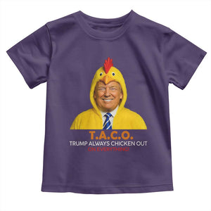 Funny Trump TACO Sarcasm Toddler T Shirt Trump Always Chickens Out Joke TS02 Purple Print Your Wear