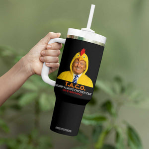 Funny Trump TACO Sarcasm Tumbler With Handle Trump Always Chickens Out Joke TS02 Print Your Wear