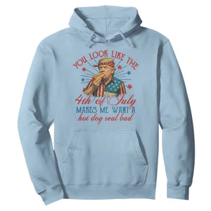 Funny Trump You Look Like The 4th Of July Makes Me Want A Hot Dog Real Bad Hoodie Trump Patriotic TS11 Light Blue Print Your Wear