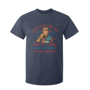 Funny Trump You Look Like The 4th Of July Makes Me Want A Hot Dog Real Bad T Shirt For Kid Trump Patriotic TS11 Navy Print Your Wear