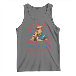 Funny Trump You Look Like The 4th Of July Makes Me Want A Hot Dog Real Bad Tank Top Trump Patriotic TS11 Black Heather Print Your Wear