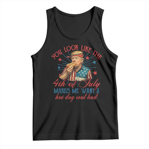 Funny Trump You Look Like The 4th Of July Makes Me Want A Hot Dog Real Bad Tank Top Trump Patriotic TS11 Black Print Your Wear