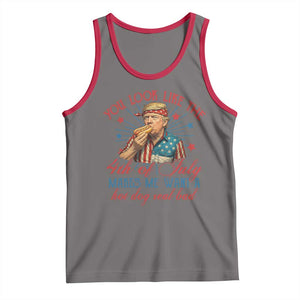 Funny Trump You Look Like The 4th Of July Makes Me Want A Hot Dog Real Bad Tank Top Trump Patriotic TS11 Deep Heather Red Print Your Wear