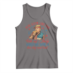 Funny Trump You Look Like The 4th Of July Makes Me Want A Hot Dog Real Bad Tank Top Trump Patriotic TS11 Deep Heather Print Your Wear