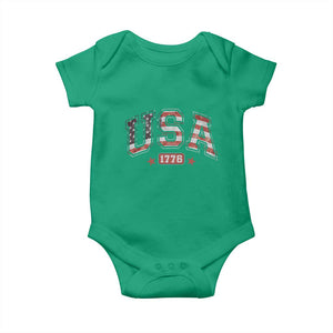 Funny USA 1776 Patriotic 4th of July American Flag Baby Onesie TS11 Irish Green Print Your Wear