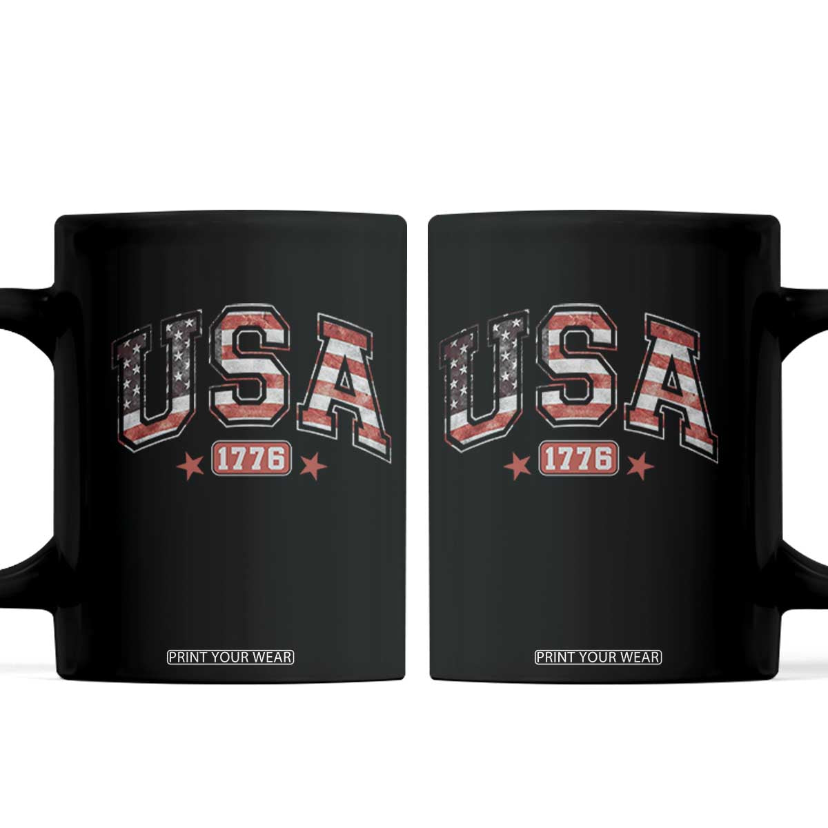 Funny USA 1776 Patriotic 4th of July American Flag Coffee Mug TS11 Black Print Your Wear