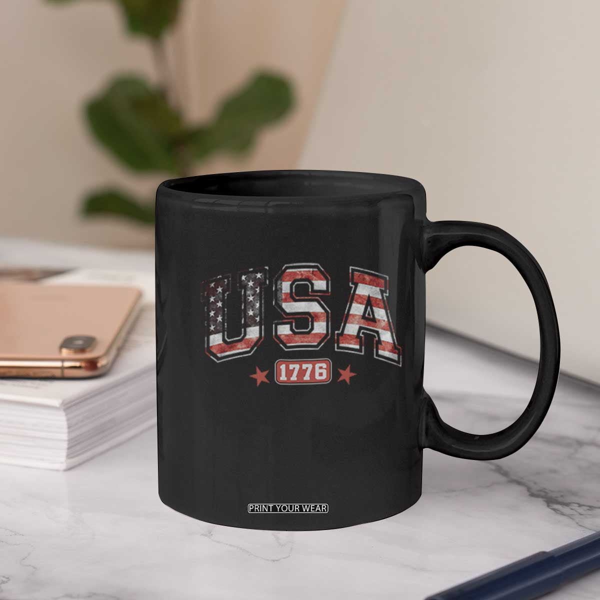 Funny USA 1776 Patriotic 4th of July American Flag Coffee Mug TS11 Print Your Wear