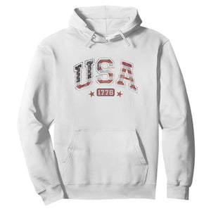 Funny USA 1776 Patriotic 4th of July American Flag Hoodie TS11 White Print Your Wear