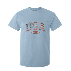 Funny USA 1776 Patriotic 4th of July American Flag T Shirt For Kid TS11 Light Blue Print Your Wear