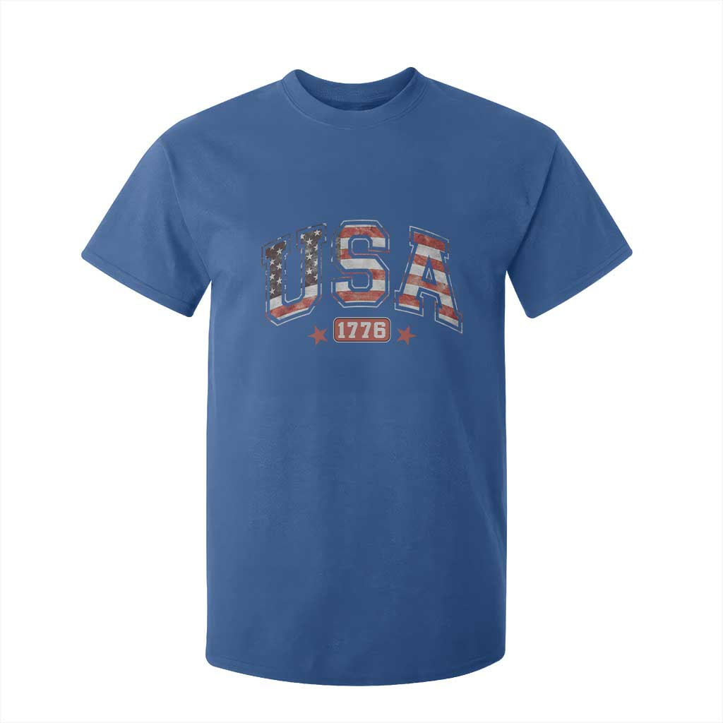 Funny USA 1776 Patriotic 4th of July American Flag T Shirt For Kid TS11 Royal Blue Print Your Wear