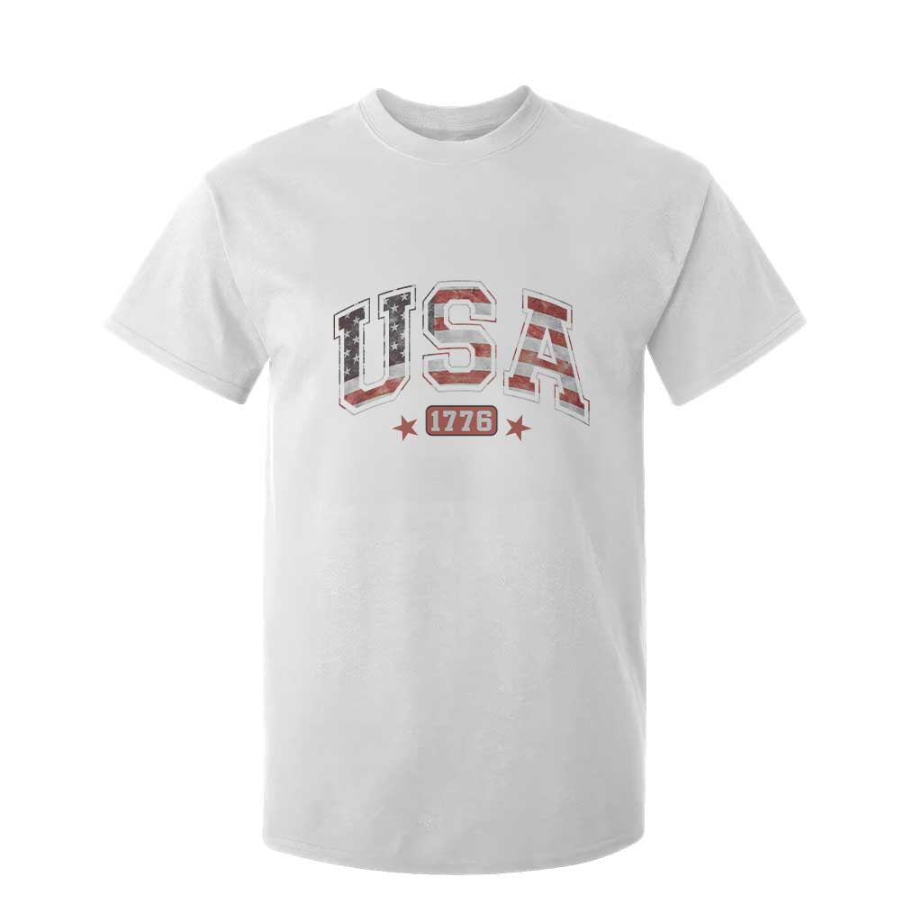 Funny USA 1776 Patriotic 4th of July American Flag T Shirt For Kid TS11 White Print Your Wear