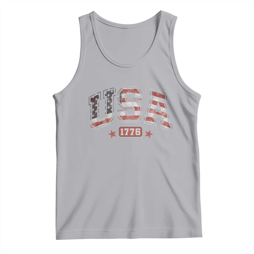 Funny USA 1776 Patriotic 4th of July American Flag Tank Top TS11 Athletic Heather Print Your Wear