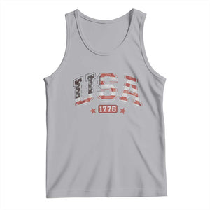 Funny USA 1776 Patriotic 4th of July American Flag Tank Top TS11 Athletic Heather Print Your Wear